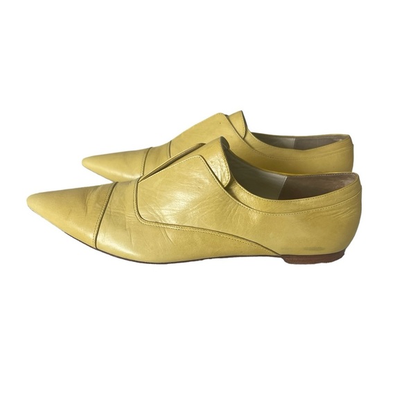 💖L.A.M.B Gwen Stefani pointed leather flats creamy yellow - Picture 5 of 10